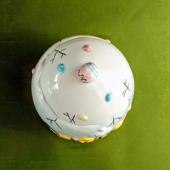 Spring Chicks Pastel Ceramic Egg Jar with Lid - Picture 2 of 5